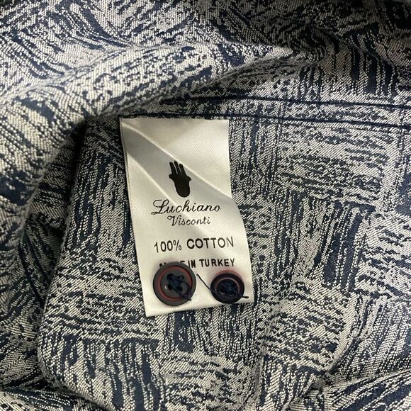 LUCHIANO VISCONTI BLACK Long Sleeve Dress Shirt - Picture 6 of 6